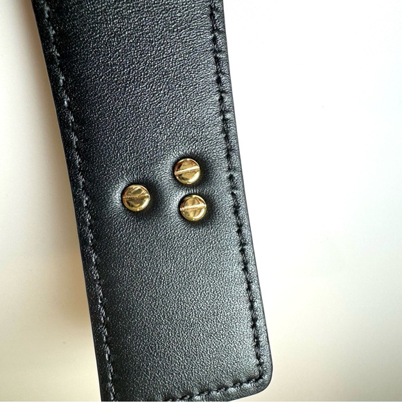 NWT Valentino Garavani Bold Edition V Logo Black Calfskin Leather Belt, Sz 80/32 main image 7